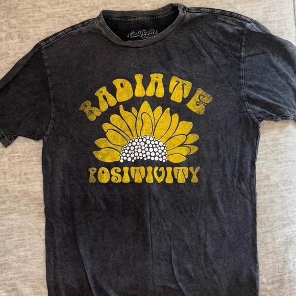 Black Tee with Yellow Sunflower Design - Picture 1 of 4